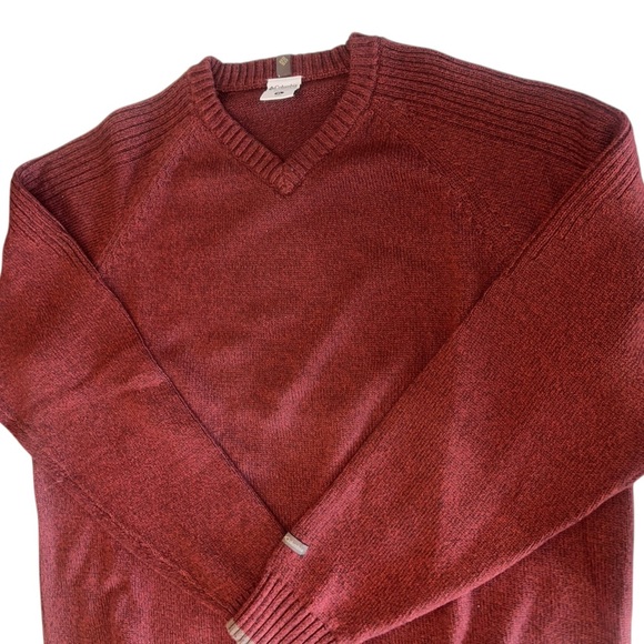 {NWOT Columbia Men’s Cotton V-Neck Sweater in Burgundy Size XL} - Picture 4 of 10